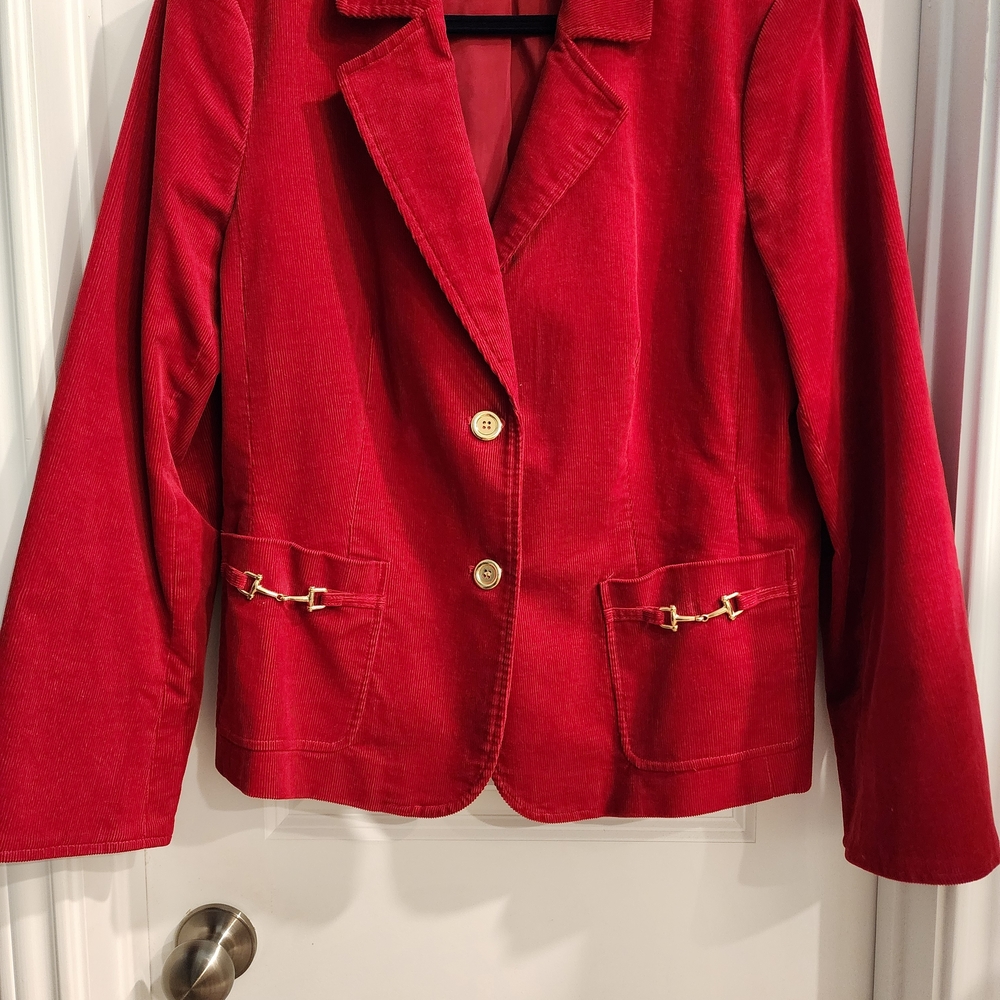 Talbots Red Corduroy Blazer